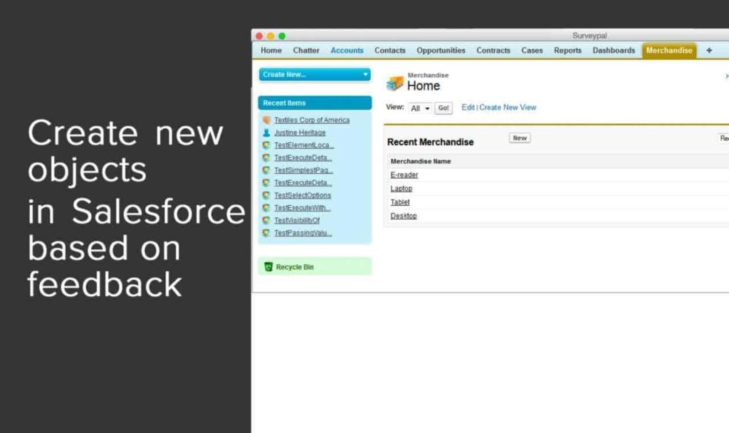 Create new objects in Salesforce based on feedback