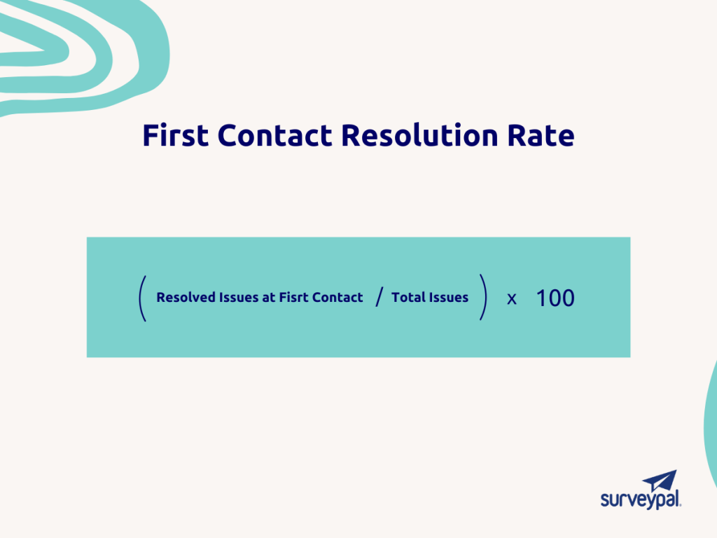 first contact resolution rate formula